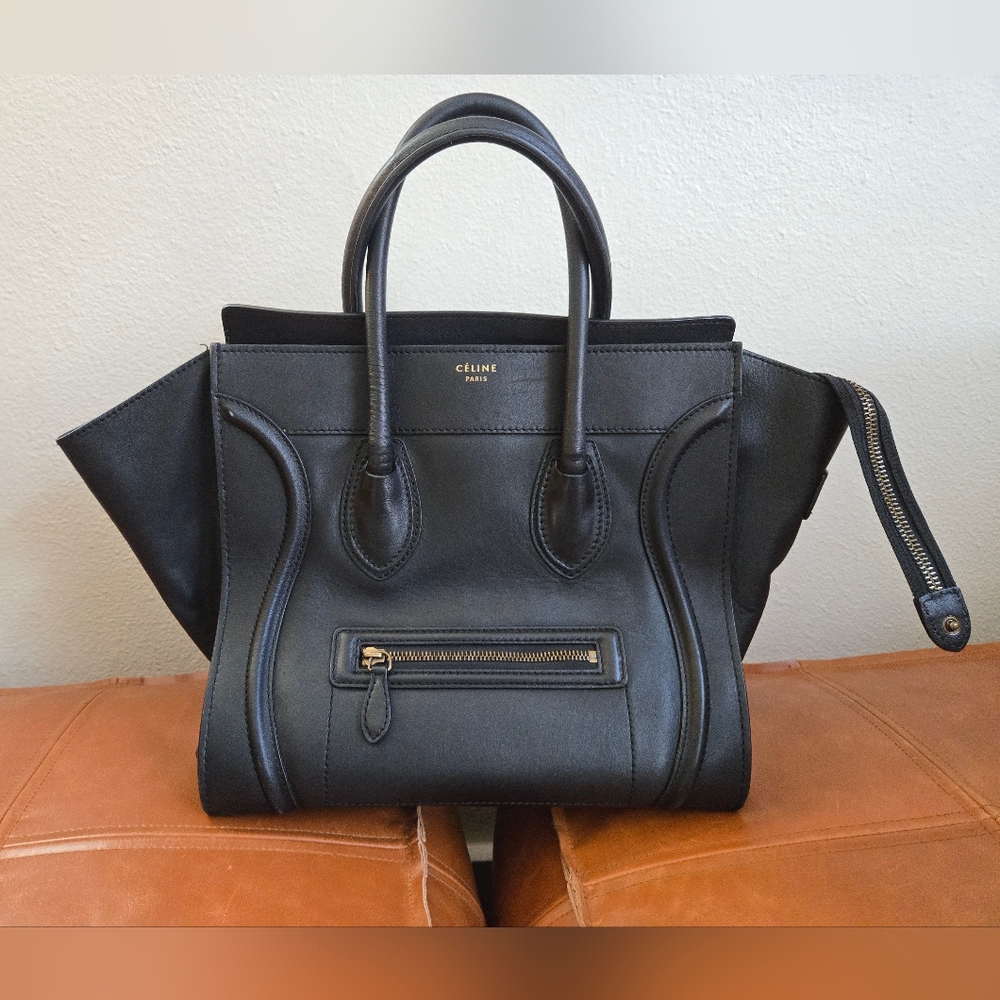 Celine Smooth Calfskin Mini Luggage Black